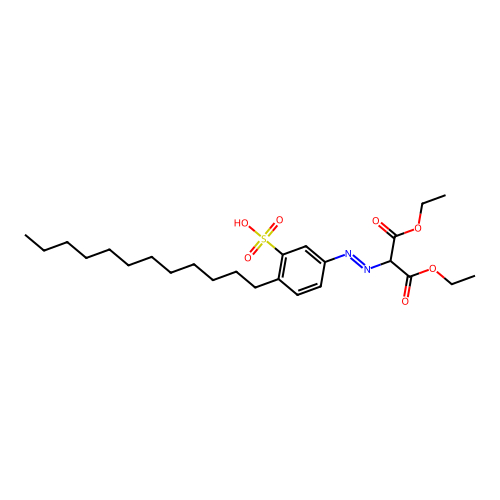1,3-Diethyl ((4-dodecyl-3-sulphophenyl)azo)malonate structure