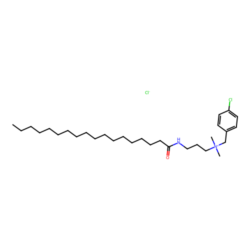(p-Chlorobenzyl)dimethyl(3-((1-oxooctadecyl)amino)propyl)ammonium chloride structure