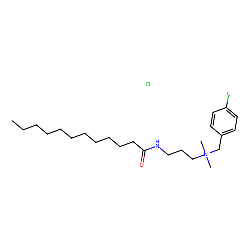 (p-Chlorobenzyl)dimethyl(3-((1-oxododecyl)amino)propyl)ammonium chloride structure