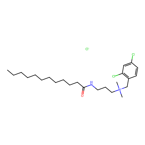 (2,4-Dichlorobenzyl)dimethyl[3-[(1-oxododecyl)amino]propyl]ammonium chloride structure