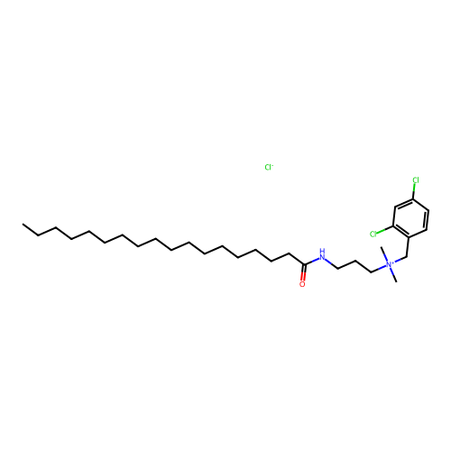 (2,4-Dichlorobenzyl)dimethyl[3-[(1-oxooctadecyl)amino]propyl]ammonium chloride structure