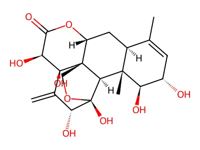 1,2,11,12,14,15-Hexahydroxy-11,20-epoxypicrasa-3,13(21)-dien-16-one structure