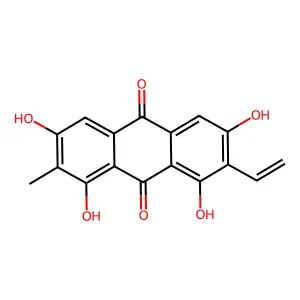 9,10-Anthracenedione, 2-ethenyl-1,3,6,8-tetrahydroxy-7-methyl- structure