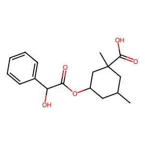 Benzeneacetic acid, alpha-hydroxy-, 3-carboxy-3,5-dimethylcyclohexyl ester structure