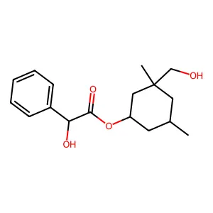 Benzeneacetic acid, alpha-hydroxy-, 3-(hydroxymethyl)-3,5-dimethylcyclohexyl ester structure