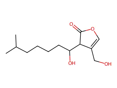 trans-2-(6-Methylheptanol-1-YL)3-hydroxymethyl-4butanolide structure