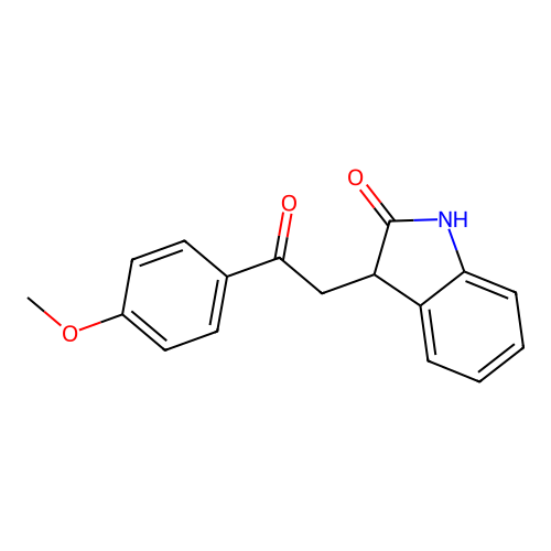 3-[2-(4-methoxyphenyl)-2-oxoethyl]-1,3-dihydro-2H-indol-2-one structure