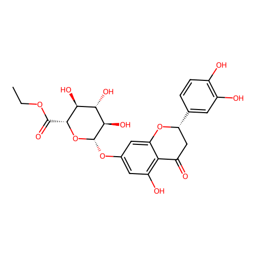 Eriodictyol 7-O-beta-D-glucuronide ethyl ester structure