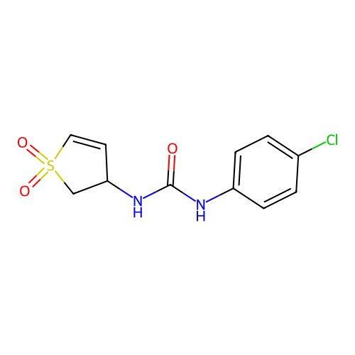N-(1,1-dioxo(3-2,3-dihydrothienyl))[(4-chlorophenyl)amino]carboxamide structure
