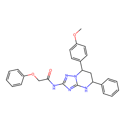 N-(7-(4-methoxyphenyl)-5-phenyl-4,5,6,7-tetrahydro-[1,2,4]triazolo[1,5-a]pyrimidin-2-yl)-2-phenoxyacetamide structure