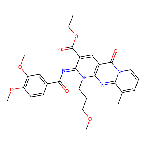 (Z)-ethyl 2-((3,4-dimethoxybenzoyl)imino)-1-(3-methoxypropyl)-10-methyl-5-oxo-2,5-dihydro-1H-dipyrido[1,2-a:2',3'-d]pyrimidine-3-carboxylate structure