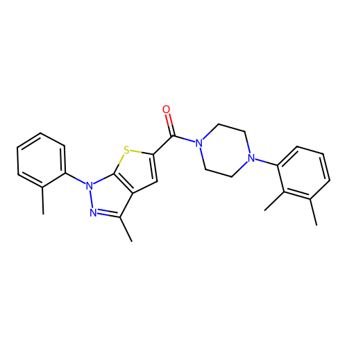 (4-(2,3-dimethylphenyl)piperazin-1-yl)(3-methyl-1-(o-tolyl)-1H-thieno[2,3-c]pyrazol-5-yl)methanone structure