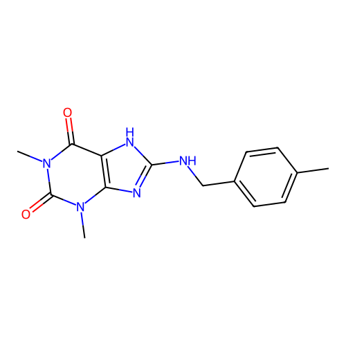 1,3-dimethyl-8-[(4-methylbenzyl)amino]-3,7-dihydro-1H-purine-2,6-dione structure