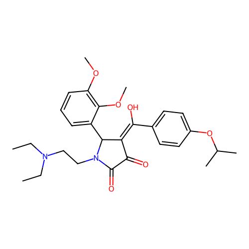 (4E)-1-(2-diethylaminoethyl)-5-(2,3-dimethoxyphenyl)-4-[hydroxy-(4-propan-2-yloxyphenyl)methylidene]pyrrolidine-2,3-dione structure