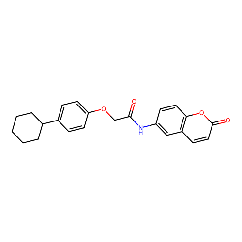 2-(4-cyclohexylphenoxy)-N-(2-oxo-2H-chromen-6-yl)acetamide structure