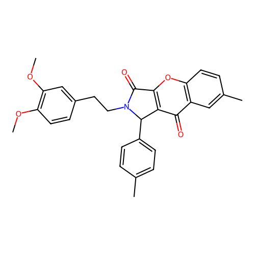 2-(3,4-dimethoxyphenethyl)-7-methyl-1-(4-methylphenyl)-1,2-dihydrochromeno[2,3-c]pyrrole-3,9-dione structure