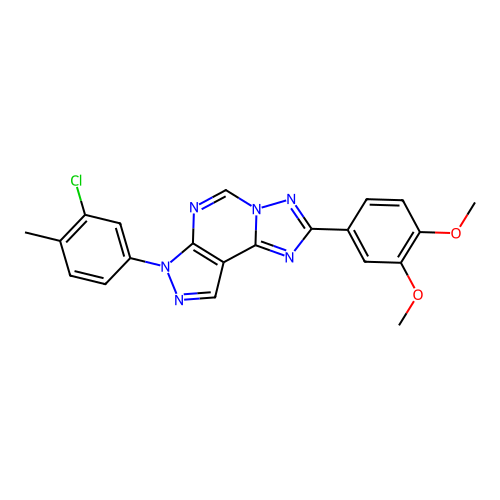 7-(3-chloro-4-methylphenyl)-2-(3,4-dimethoxyphenyl)-7H-pyrazolo[4,3-e][1,2,4]triazolo[1,5-c]pyrimidine structure