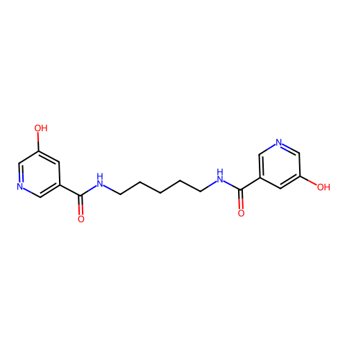 N,N'-(pentane-1,5-diyl)bis(5-hydroxynicotinamide) structure