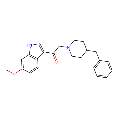2-(4-benzylpiperidin-1-yl)-1-(6-methoxy-1H-indol-3-yl)ethanone structure