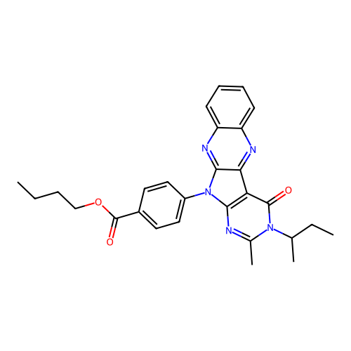 butyl 4-(3-(sec-butyl)-2-methyl-4-oxo-3H-pyrimido[5',4':4,5]pyrrolo[2,3-b]quinoxalin-11(4H)-yl)benzoate structure