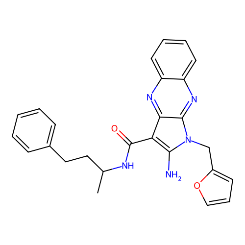 2-amino-1-(furan-2-ylmethyl)-N-(4-phenylbutan-2-yl)-1H-pyrrolo[2,3-b]quinoxaline-3-carboxamide structure