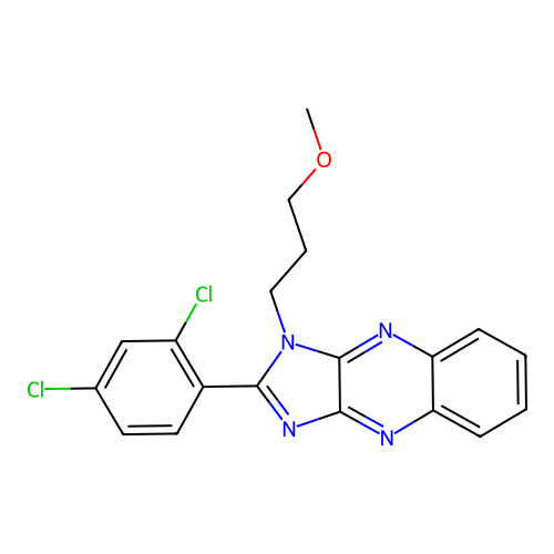 2-(2,4-dichlorophenyl)-1-(3-methoxypropyl)-1H-imidazo[4,5-b]quinoxaline structure