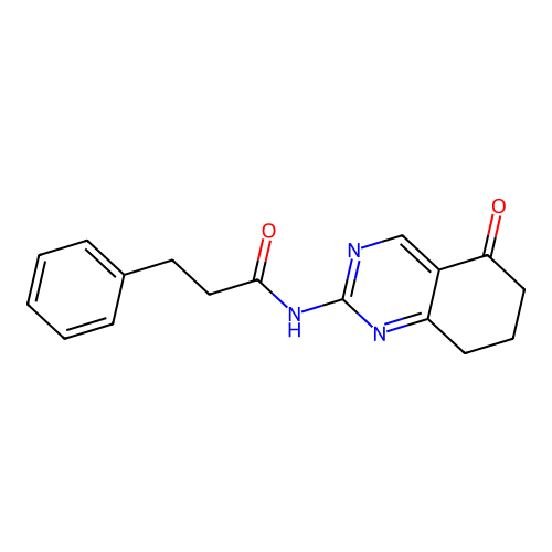 N-(5-oxo-5,6,7,8-tetrahydroquinazolin-2-yl)-3-phenylpropanamide structure