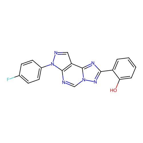 2-(7-(4-fluorophenyl)-7H-pyrazolo[4,3-e][1,2,4]triazolo[1,5-c]pyrimidin-2-yl)phenol structure
