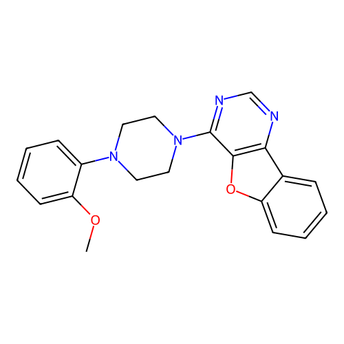 4-[4-(2-Methoxyphenyl)piperazin-1-yl][1]benzofuro[3,2-d]pyrimidine structure