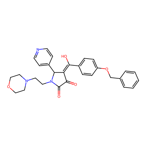 4-[4-(benzyloxy)benzoyl]-3-hydroxy-1-[2-(morpholin-4-yl)ethyl]-5-(pyridin-4-yl)-2,5-dihydro-1H-pyrrol-2-one structure