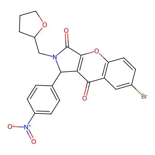 7-bromo-1-(4-nitrophenyl)-2-(oxolan-2-ylmethyl)-1H-chromeno[2,3-c]pyrrole-3,9-dione structure