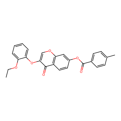 3-(2-ethoxyphenoxy)-4-oxo-4H-chromen-7-yl 4-methylbenzoate structure