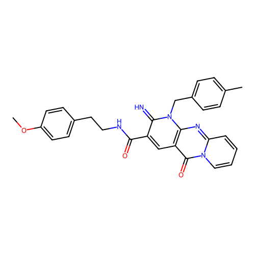 2-imino-N-[2-(4-methoxyphenyl)ethyl]-1-(4-methylbenzyl)-5-oxo-1,5-dihydro-2H-dipyrido[1,2-a:2',3'-d]pyrimidine-3-carboxamide structure