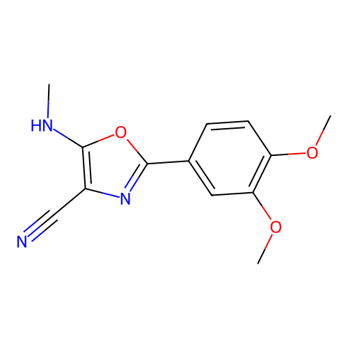 2-(3,4-Dimethoxyphenyl)-5-(methylamino)-1,3-oxazole-4-carbonitrile structure
