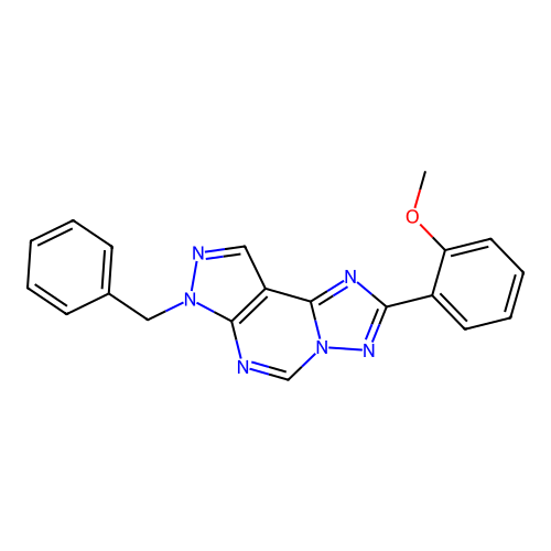 7-benzyl-2-(2-methoxyphenyl)-7H-pyrazolo[4,3-e][1,2,4]triazolo[1,5-c]pyrimidine structure
