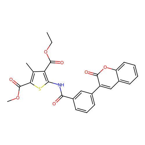 Ethyl Methyl 3-methyl-5-[[3-(2-oxochromen-3-yl)benzoyl]amino]thiophene-2,4-dicarboxylate structure
