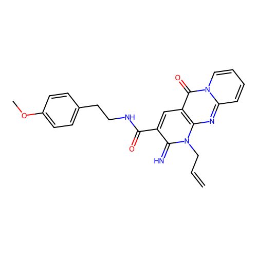 1-allyl-2-imino-N~3~-(4-methoxyphenethyl)-5-oxo-1,5-dihydro-2H-dipyrido[1,2-a:2,3-d]pyrimidine-3-carboxamide structure
