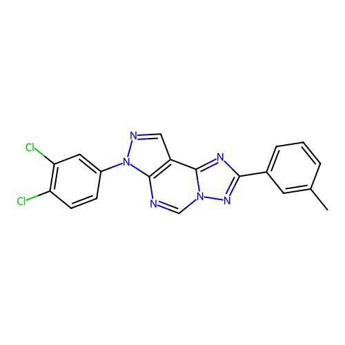 7-(3,4-dichlorophenyl)-2-(m-tolyl)-7H-pyrazolo[4,3-e][1,2,4]triazolo[1,5-c]pyrimidine structure
