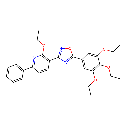 2-Ethoxy-6-phenyl-3-[5-(3,4,5-triethoxyphenyl)-1,2,4-oxadiazol-3-yl]pyridine structure