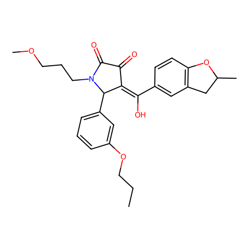 (4E)-4-[hydroxy(2-methyl-2,3-dihydro-1-benzofuran-5-yl)methylidene]-1-(3-methoxypropyl)-5-(3-propoxyphenyl)pyrrolidine-2,3-dione structure
