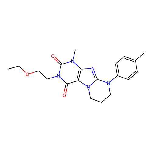3-(2-ethoxyethyl)-1-methyl-9-(4-methylphenyl)-7,8-dihydro-6H-purino[7,8-a]pyrimidine-2,4-dione structure
