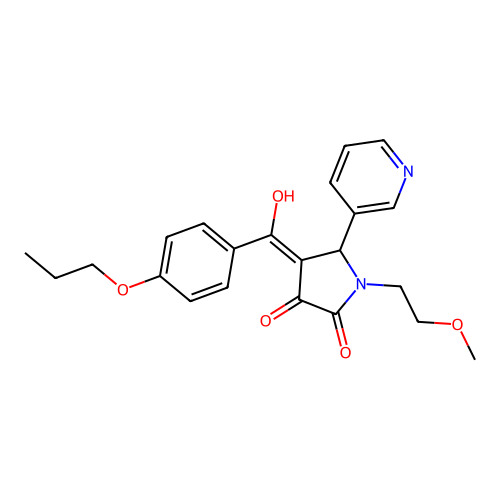 3-hydroxy-1-(2-methoxyethyl)-4-(4-propoxybenzoyl)-5-(pyridin-3-yl)-2,5-dihydro-1H-pyrrol-2-one structure