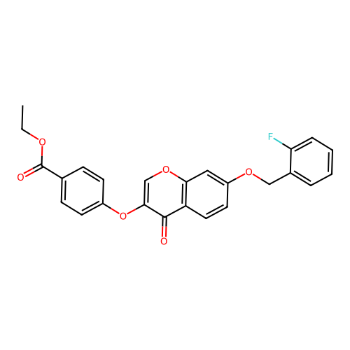 Ethyl 4-[7-[(2-fluorophenyl)methoxy]-4-oxochromen-3-yl]oxybenzoate structure