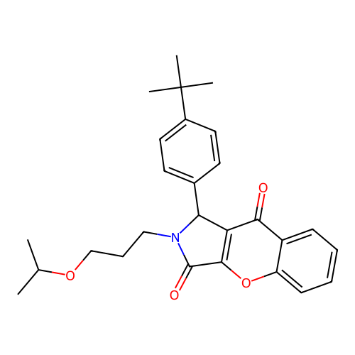 1-(4-tert-butylphenyl)-2-[3-(propan-2-yloxy)propyl]-1,2-dihydrochromeno[2,3-c]pyrrole-3,9-dione structure