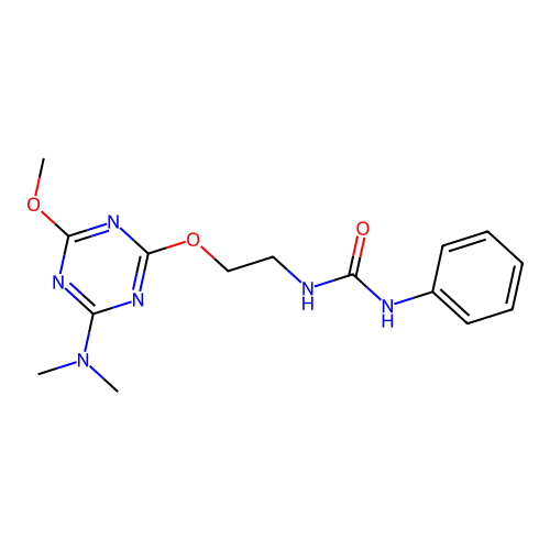 1-(2-((4-(Dimethylamino)-6-methoxy-1,3,5-triazin-2-yl)oxy)ethyl)-3-phenylurea structure
