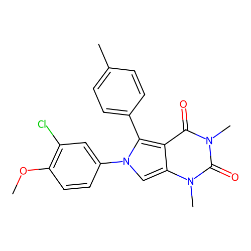 6-(3-chloro-4-methoxyphenyl)-1,3-dimethyl-5-(4-methylphenyl)-1H-pyrrolo[3,4-d]pyrimidine-2,4(3H,6H)-dione structure