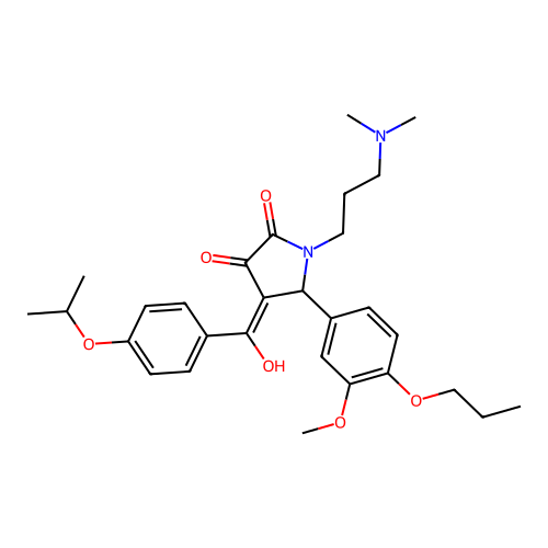 (4E)-1-[3-(dimethylamino)propyl]-4-[hydroxy-(4-propan-2-yloxyphenyl)methylidene]-5-(3-methoxy-4-propoxyphenyl)pyrrolidine-2,3-dione structure