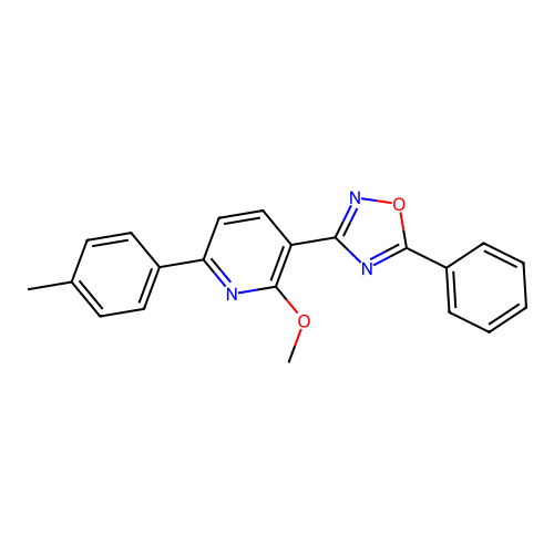 2-Methoxy-6-(4-methylphenyl)-3-(5-phenyl-1,2,4-oxadiazol-3-yl)pyridine structure