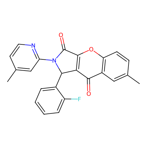 1-(2-fluorophenyl)-7-methyl-2-(4-methylpyridin-2-yl)-1,2-dihydrochromeno[2,3-c]pyrrole-3,9-dione structure