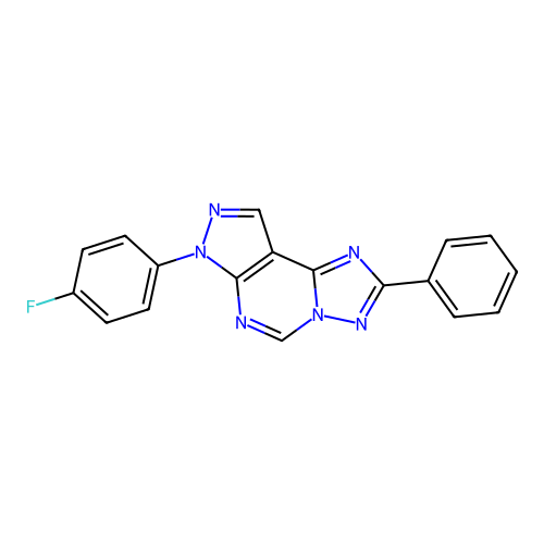 7-(4-fluorophenyl)-2-phenyl-7H-pyrazolo[4,3-e][1,2,4]triazolo[1,5-c]pyrimidine structure